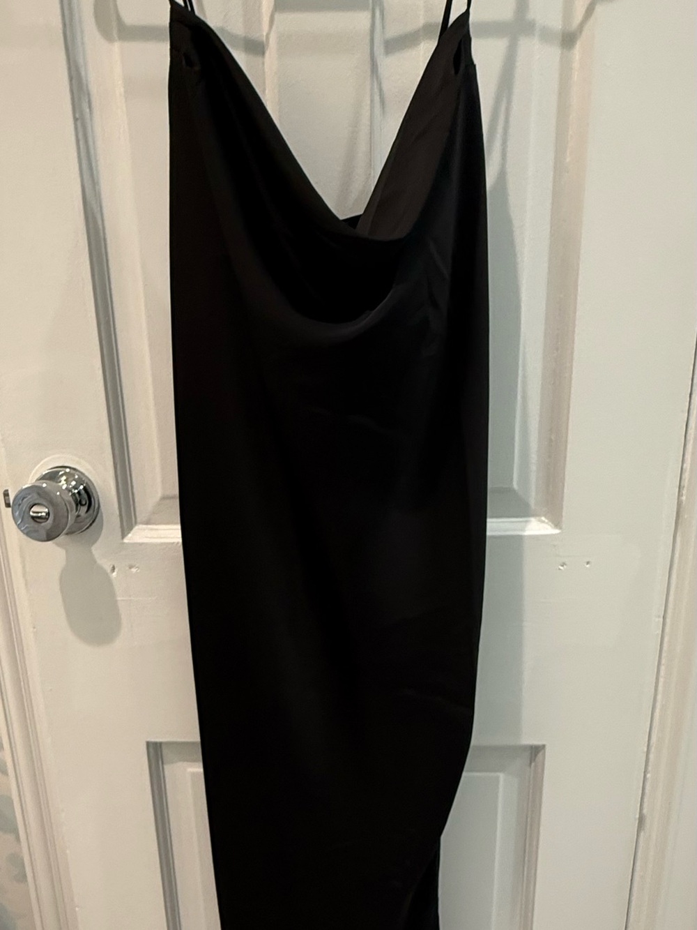 Banana Republic Black Cowl-Neck Maxi Slip Dress